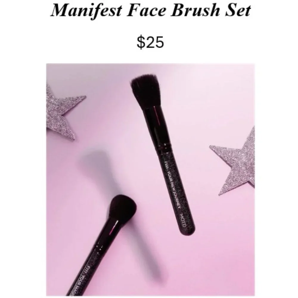 MOTD COSMETICS (2 Pc) Manifest Face Brush‎ Set (BRAND NEW IN PACKAGE!!!)